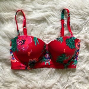OLD NAVY || Red Floral Bikini Top